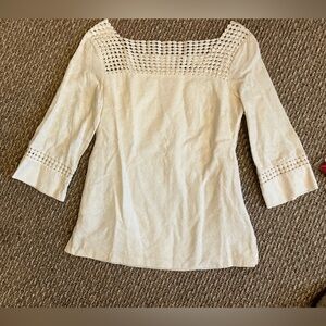 Vintage Lilly Pulitzer 3/4 Sleeve Tunic with Crochet Detail